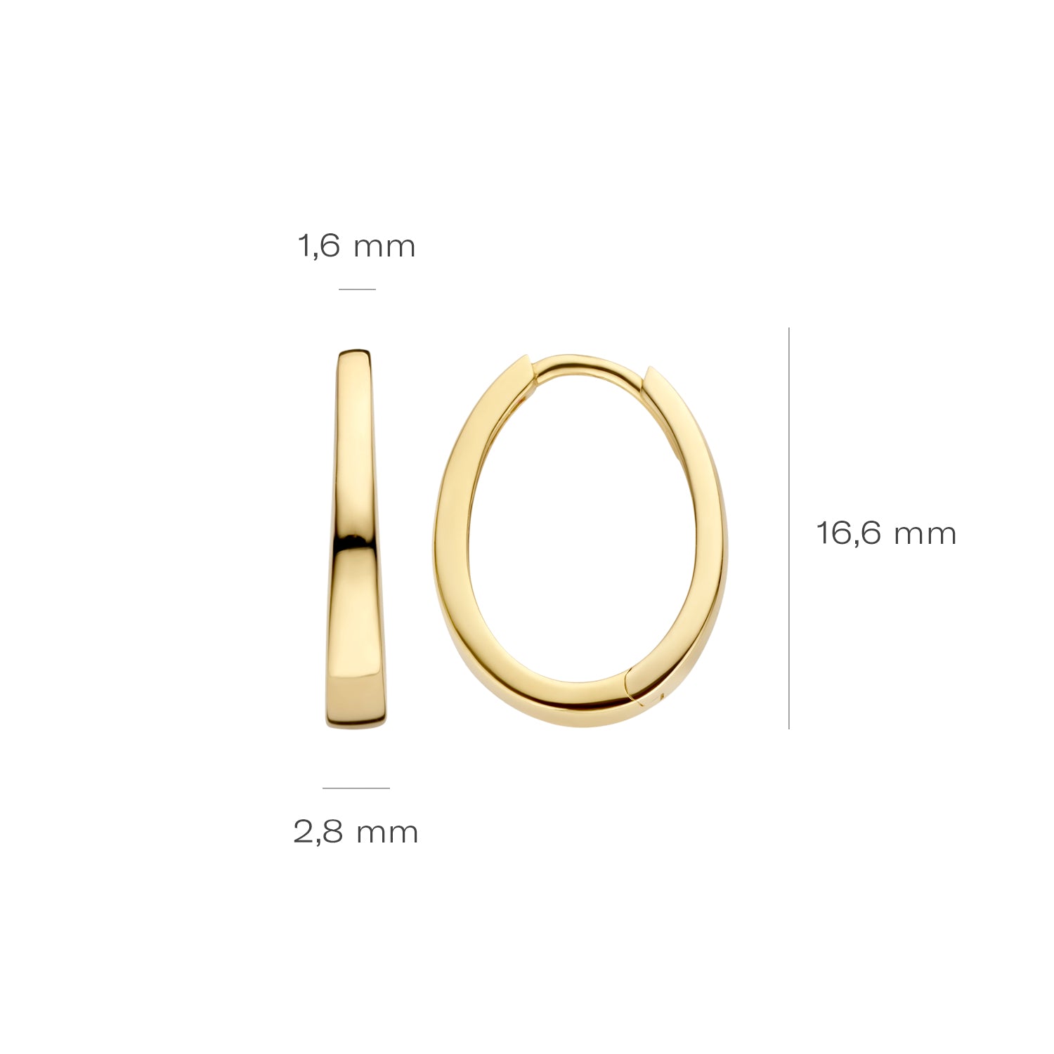 Ovalia – Ovale Creolen aus 585 Gelbgold