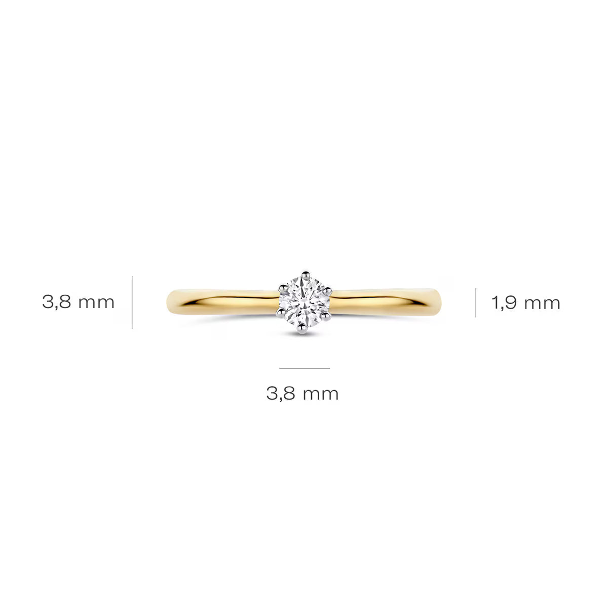 GIORO Lumina – 585 Gold Damenring & Verlobungsring mit Labordiamant