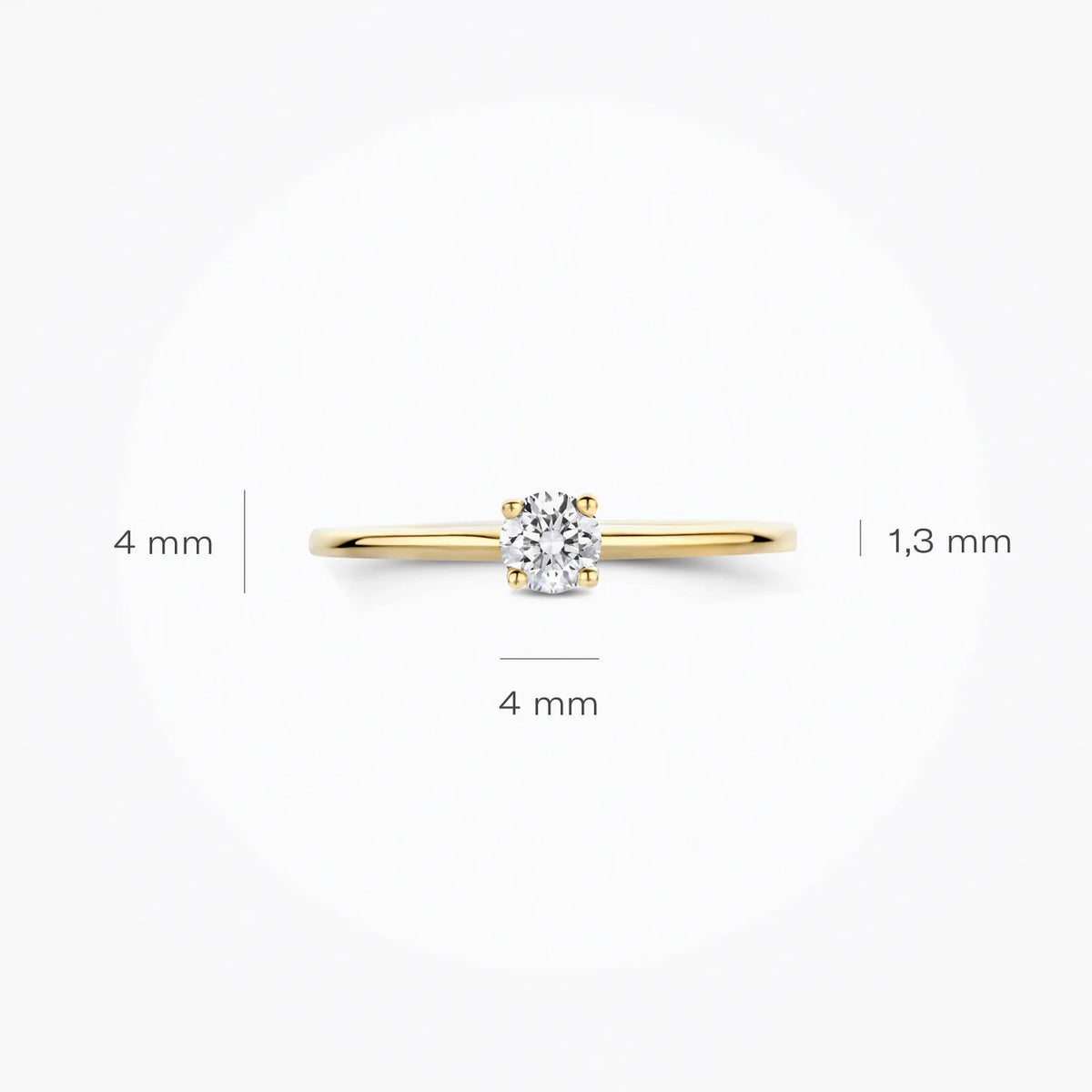 LUCERA – Verlobungsring & Damenring 585 Gelbgold mit Lab Grown Diamant, 0,20 ct