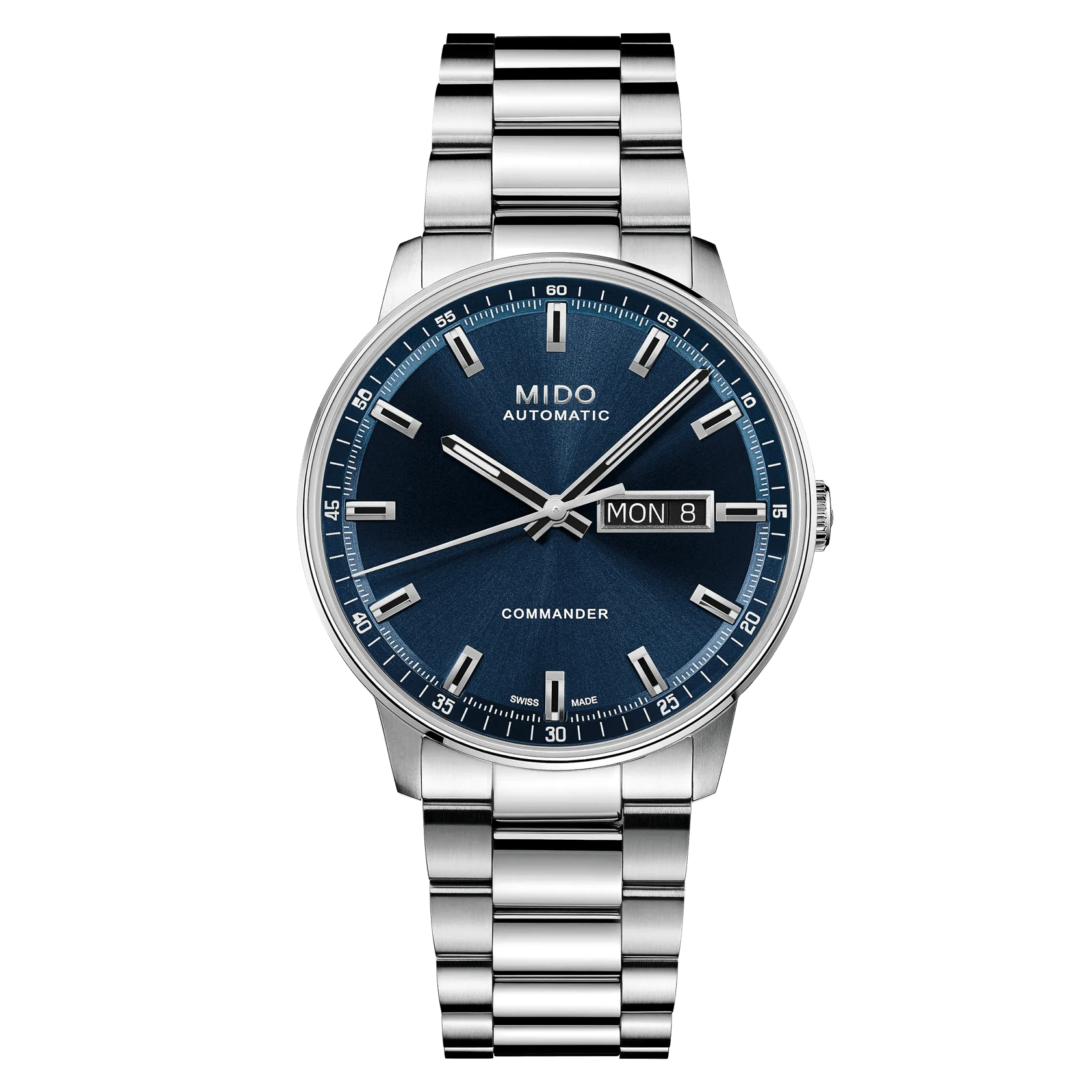 Mido Commander Datoday Blau Edelstahl Ref M0214301104100