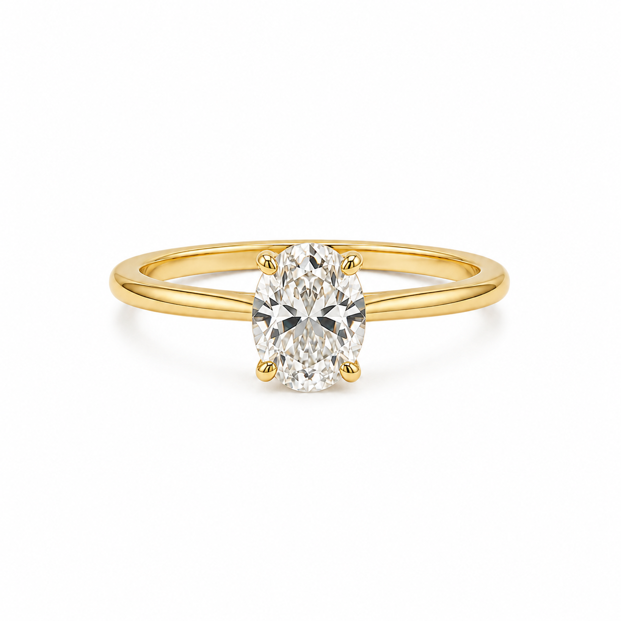 GIORO Fiorenza Verlobungsring aus 585 Gold mit ovalem Labordiamanten 0,70 ct D/VS1 in 4-Krappenfassung