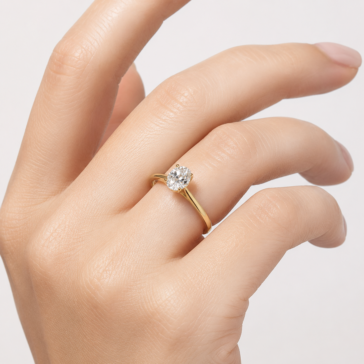 Fiorenza Verlobungsring 585 Gold mit ovalem Labordiamanten 0,70 ct D/VS1