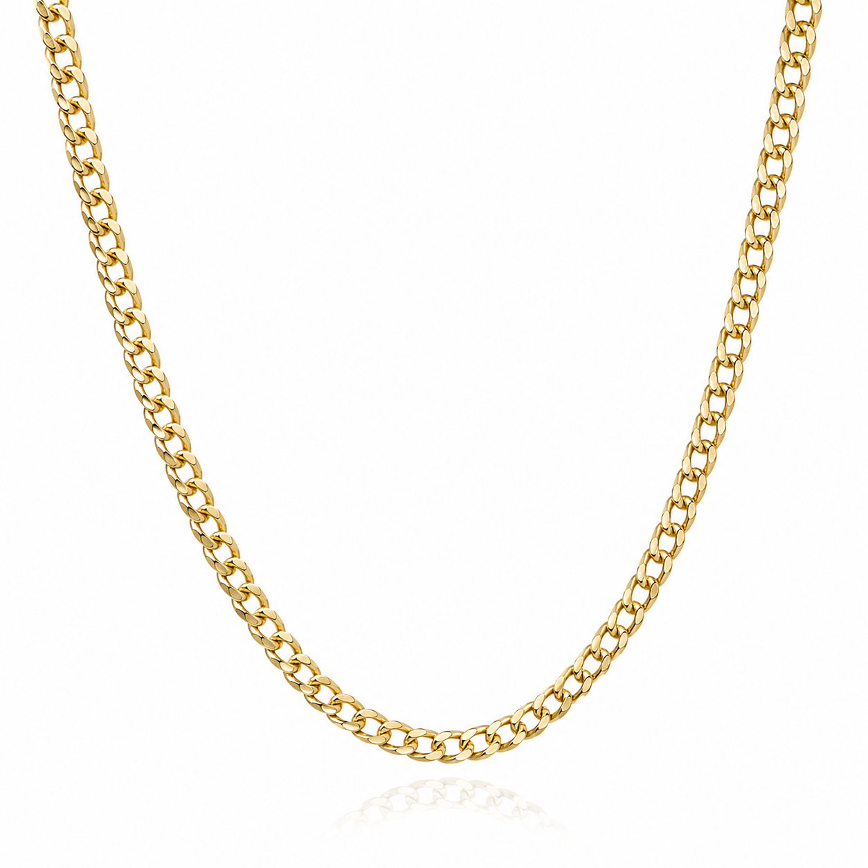 Panzerkette aus 585 Gelbgold, 4 mm breit, massiv und diamantiert