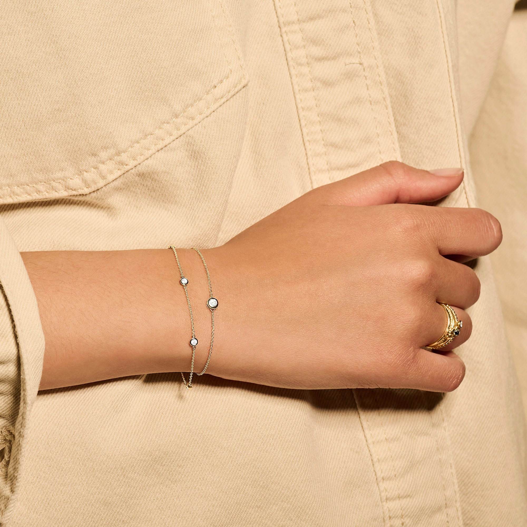 Elira – Zartes Armband aus 585er Gelbgold mit Zirkonia