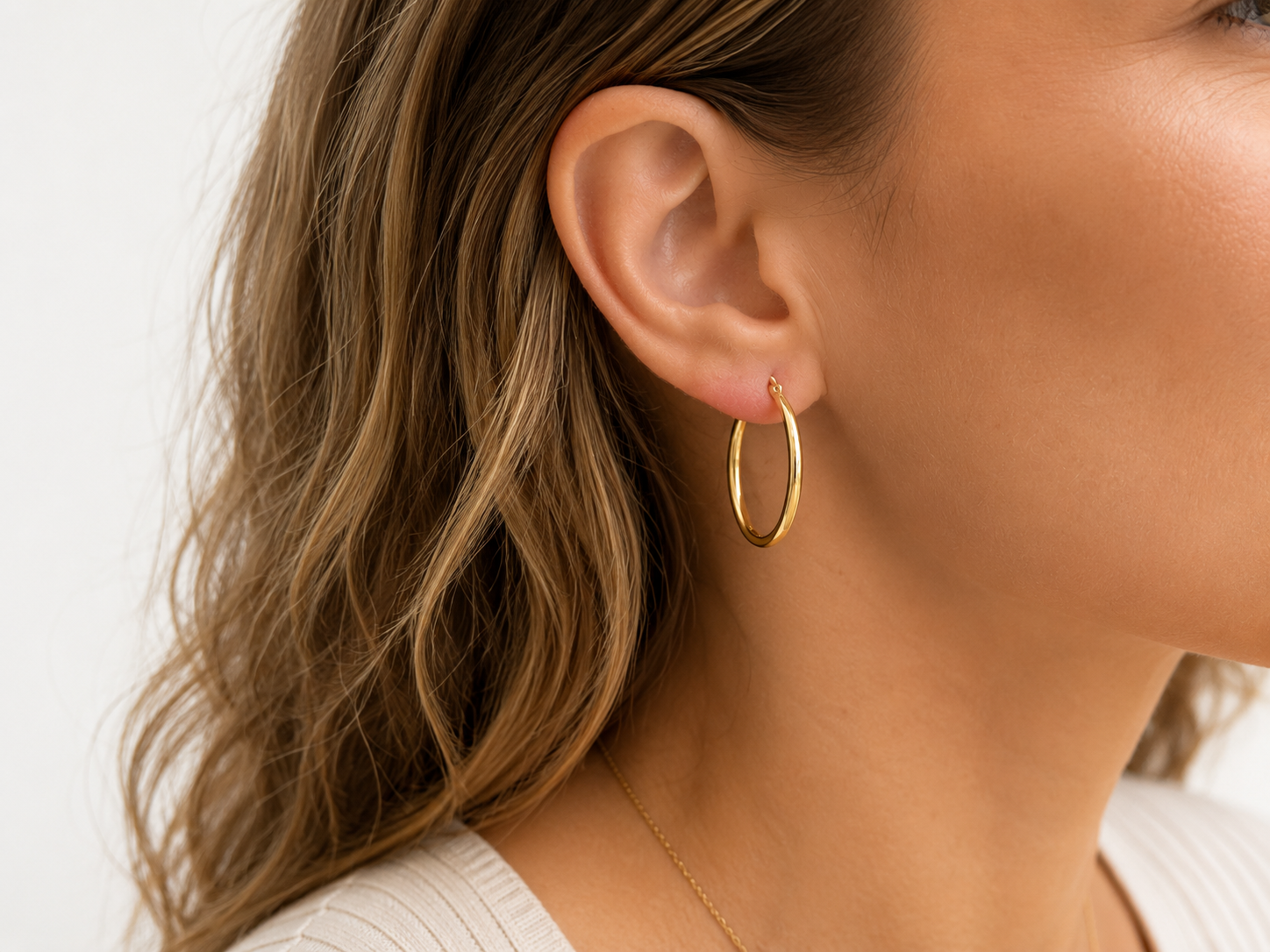Ovale Creolen „Liviana“ aus 585 Gelbgold