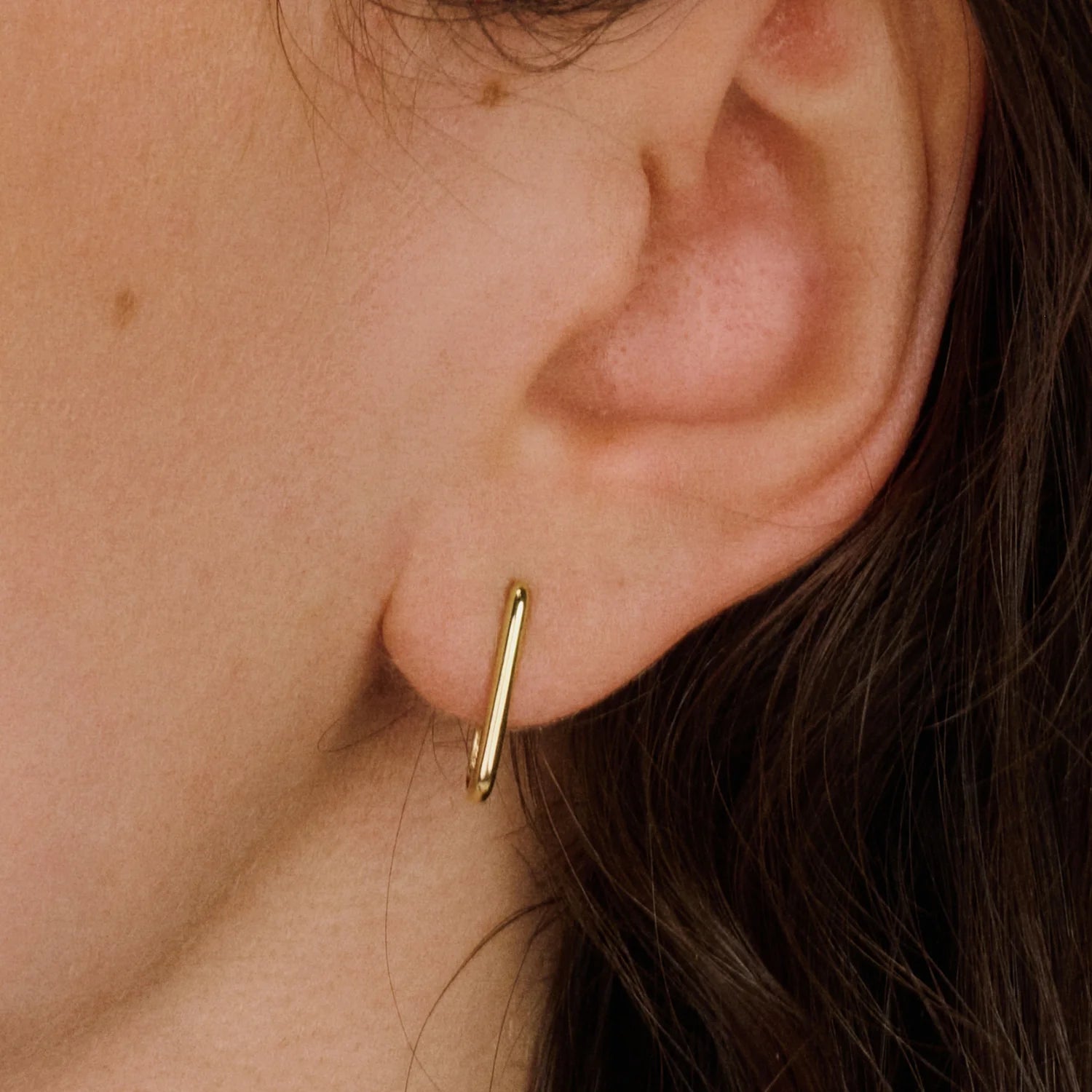 GIORO Linea – Rechteckige Creolen aus 585 Gelbgold