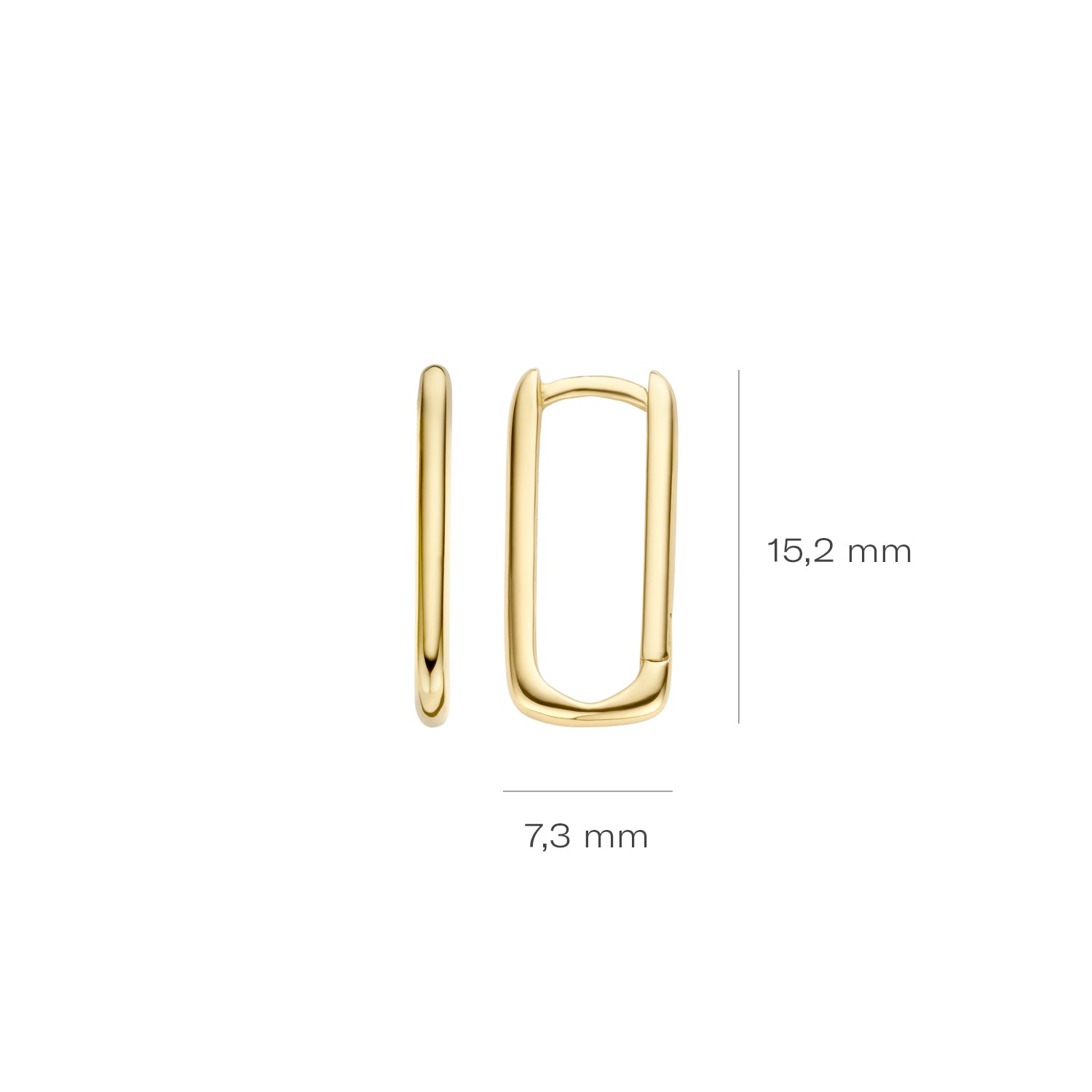 GIORO Linea – Rechteckige Creolen aus 585 Gelbgold