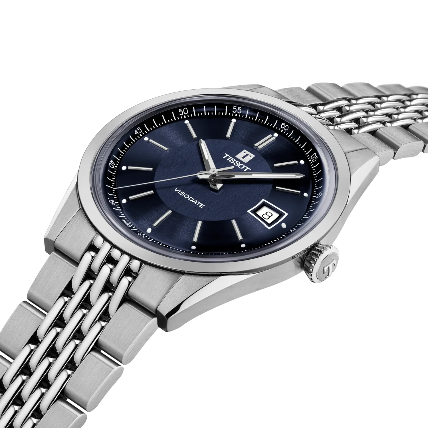 Tissot Visodate Powermatic 80 Automatik Uhr Blau 39 mm Edelstahl – Ref. T1574071104100