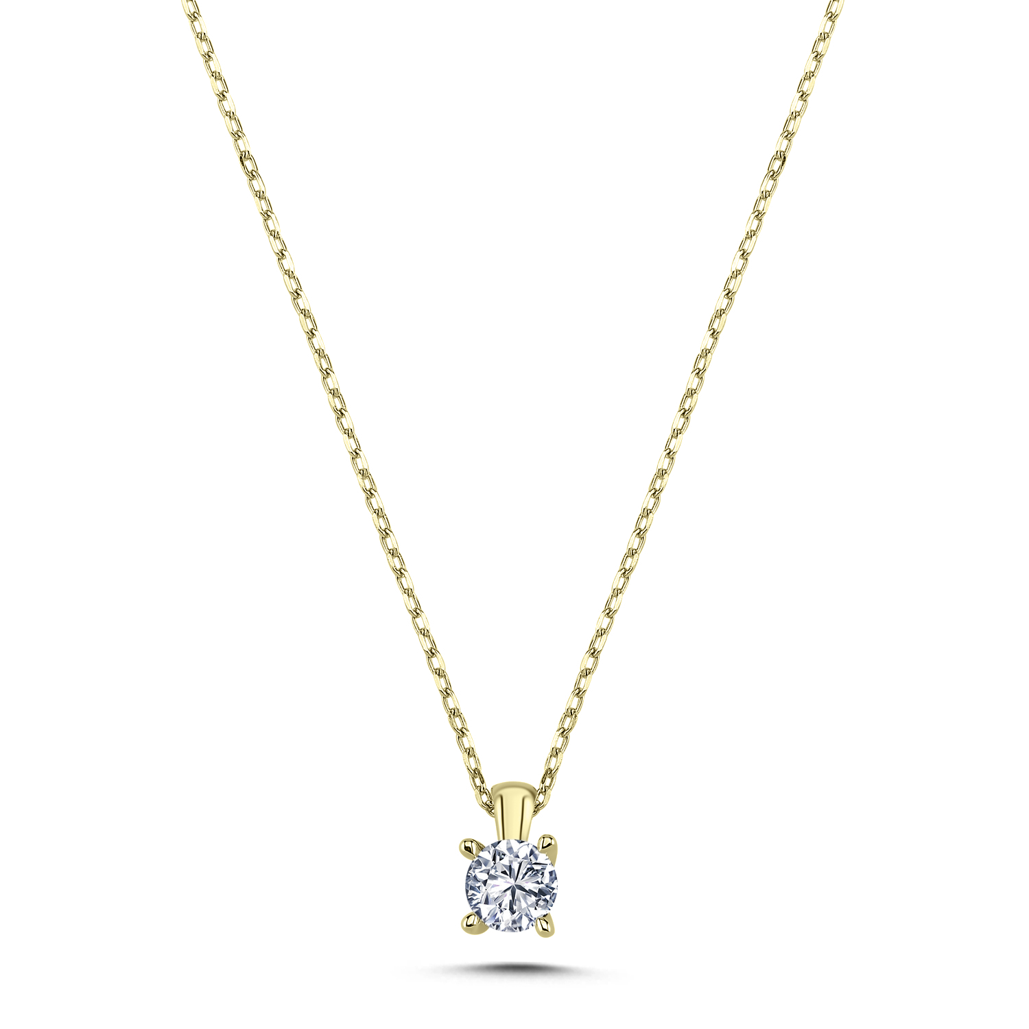 Collier Elowen mit 0,20 ct Diamant im Brillantschliff – Zeitlose Eleganz in 585er Gelbgold