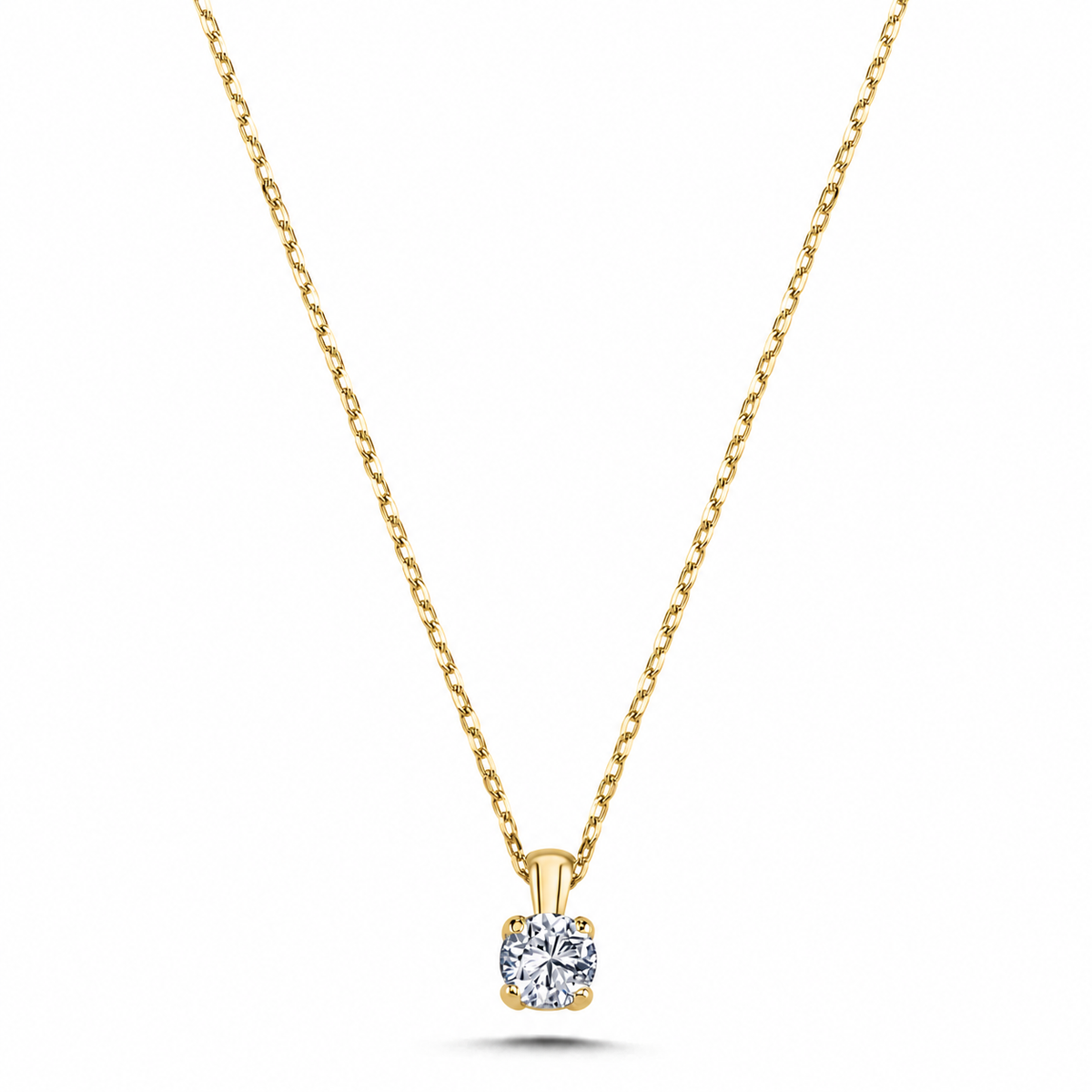 GIORO necklace Enise with 0.22 ct diamond in 4-claw setting – white gold
