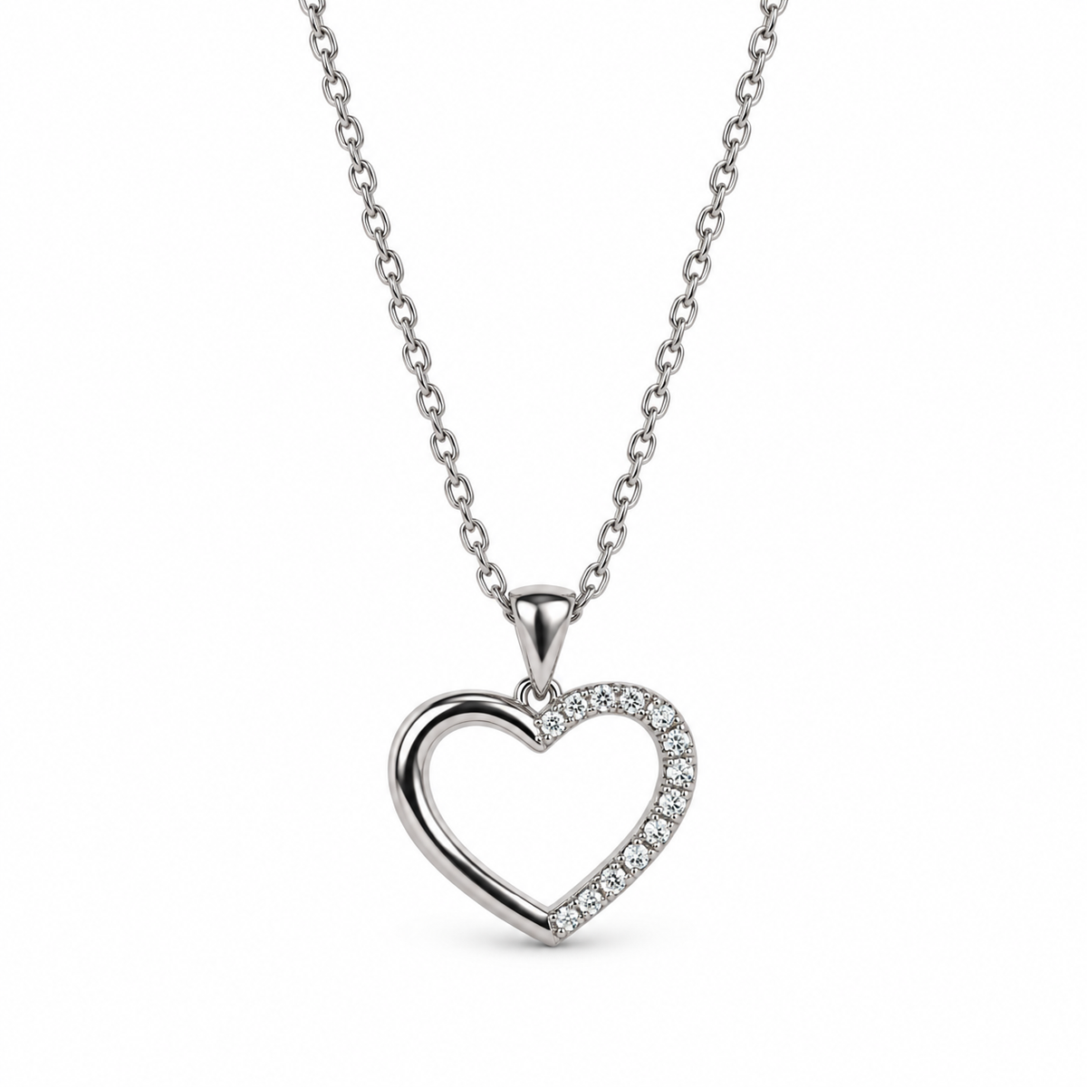 Herz-Halskette 585 Gelbgold oder Weißgold mit Brillanten 0,11 ct TW/SI – AMORA