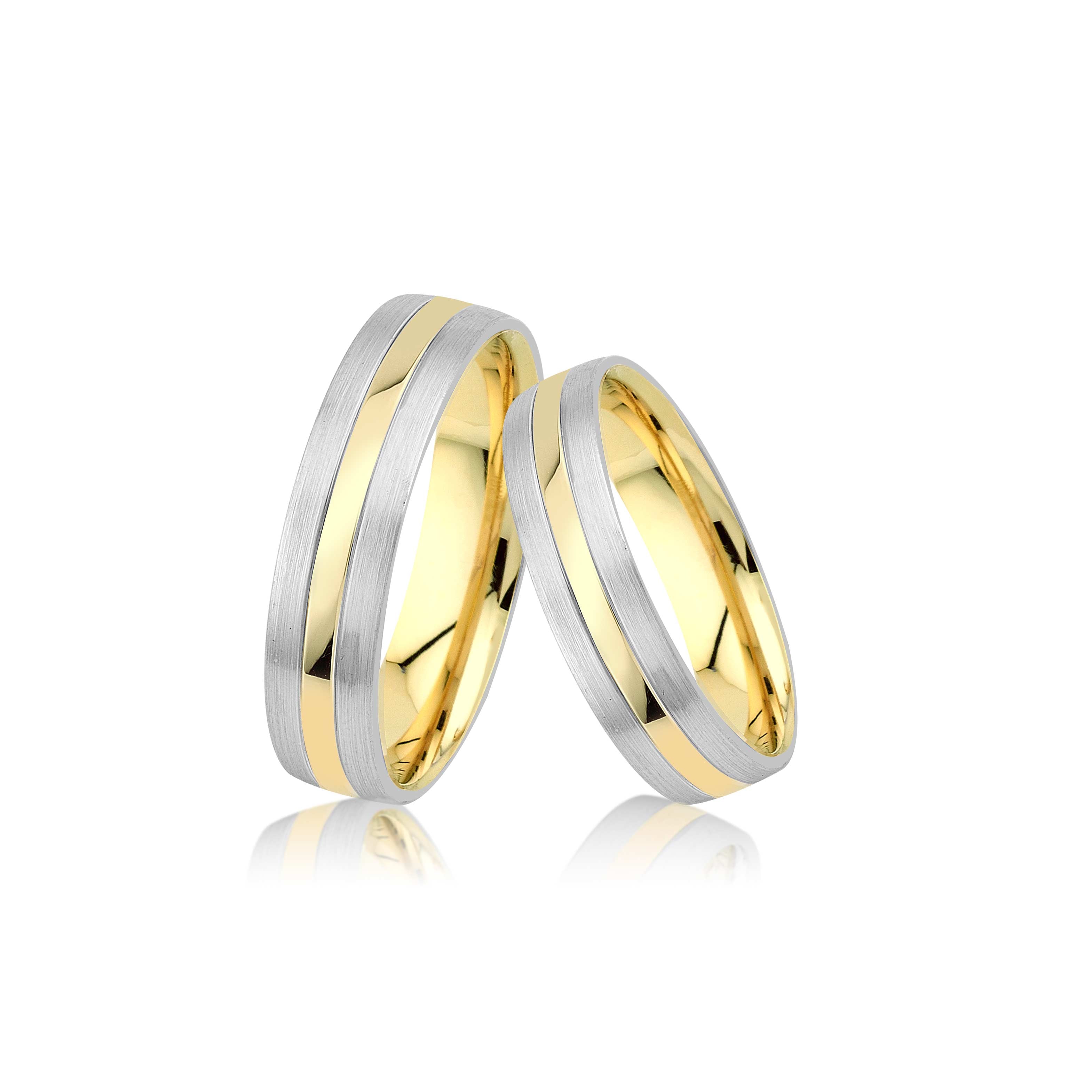 Trauringe Vicenza Gelbgold Weißgold zweifarbig modern klassisch GIORO